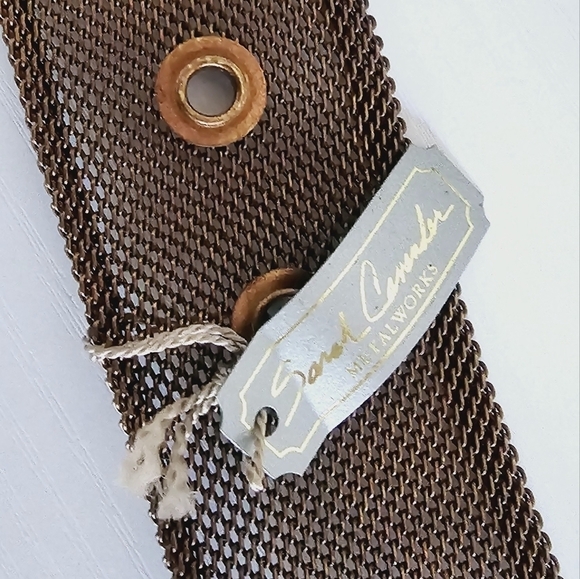 NWT Sara Canvender Meatalworks Handcrafted Bronze Flower Women\'s Belt Size 34